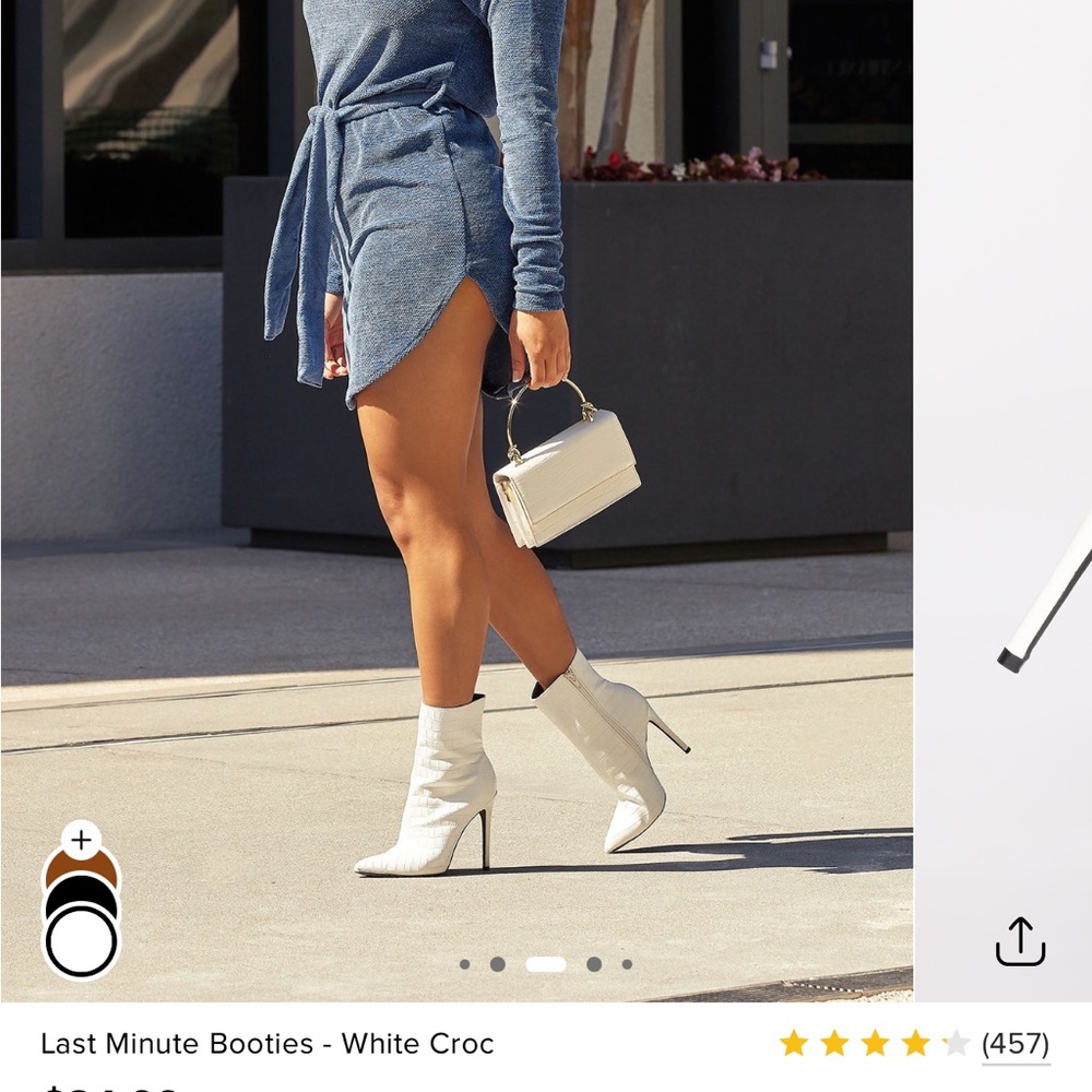 White Croc Booties